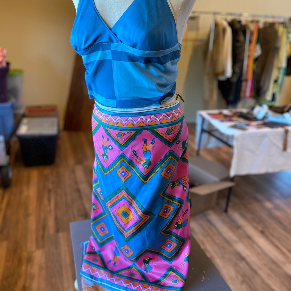 Candice Heild Unique silk scarf dress